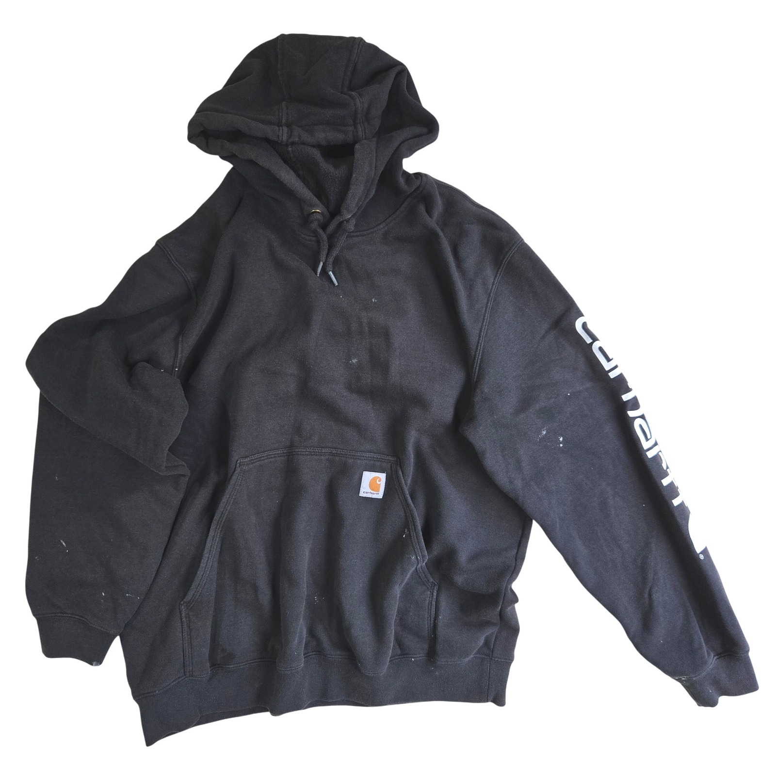 Carhartt Y2k Original Fit Hoodie Black 2000 L 25x29 Mexico Made Vintage Thrashed